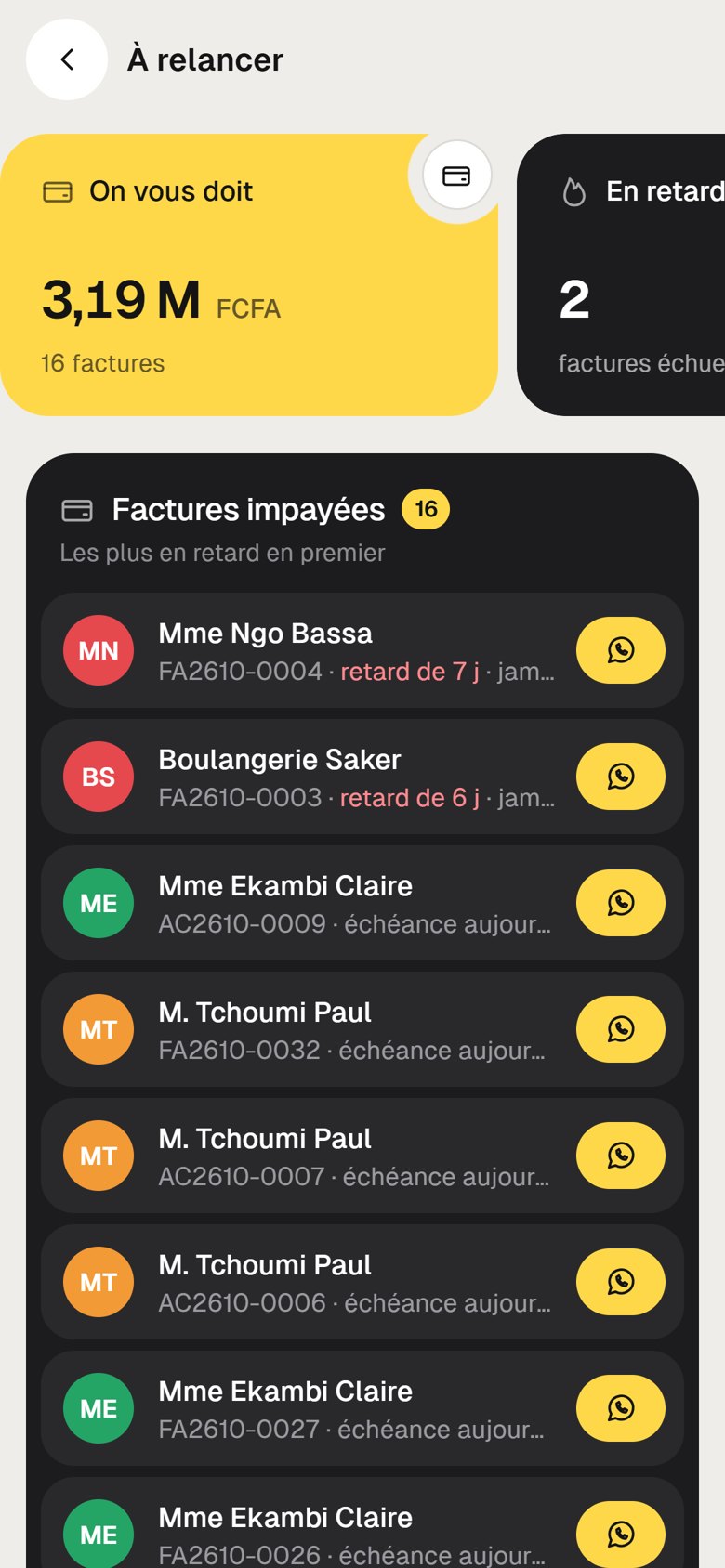 Écran À relancer